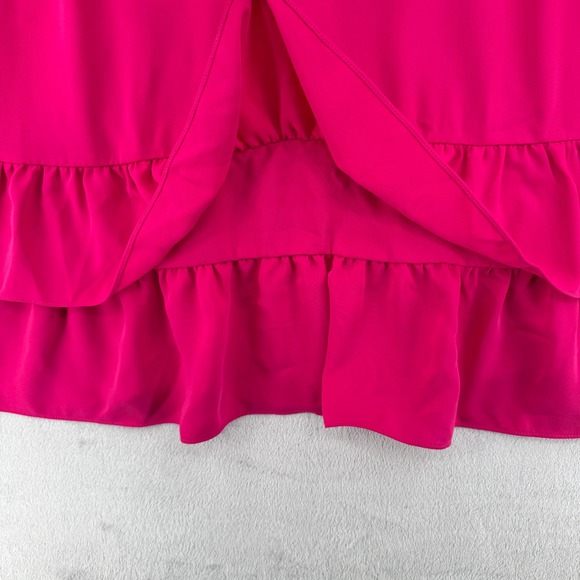 Loft Womens Pink Sleeveless Ruffle Hem Cutout Back Shift Dress Size 10 NEW - Picture 5 of 13